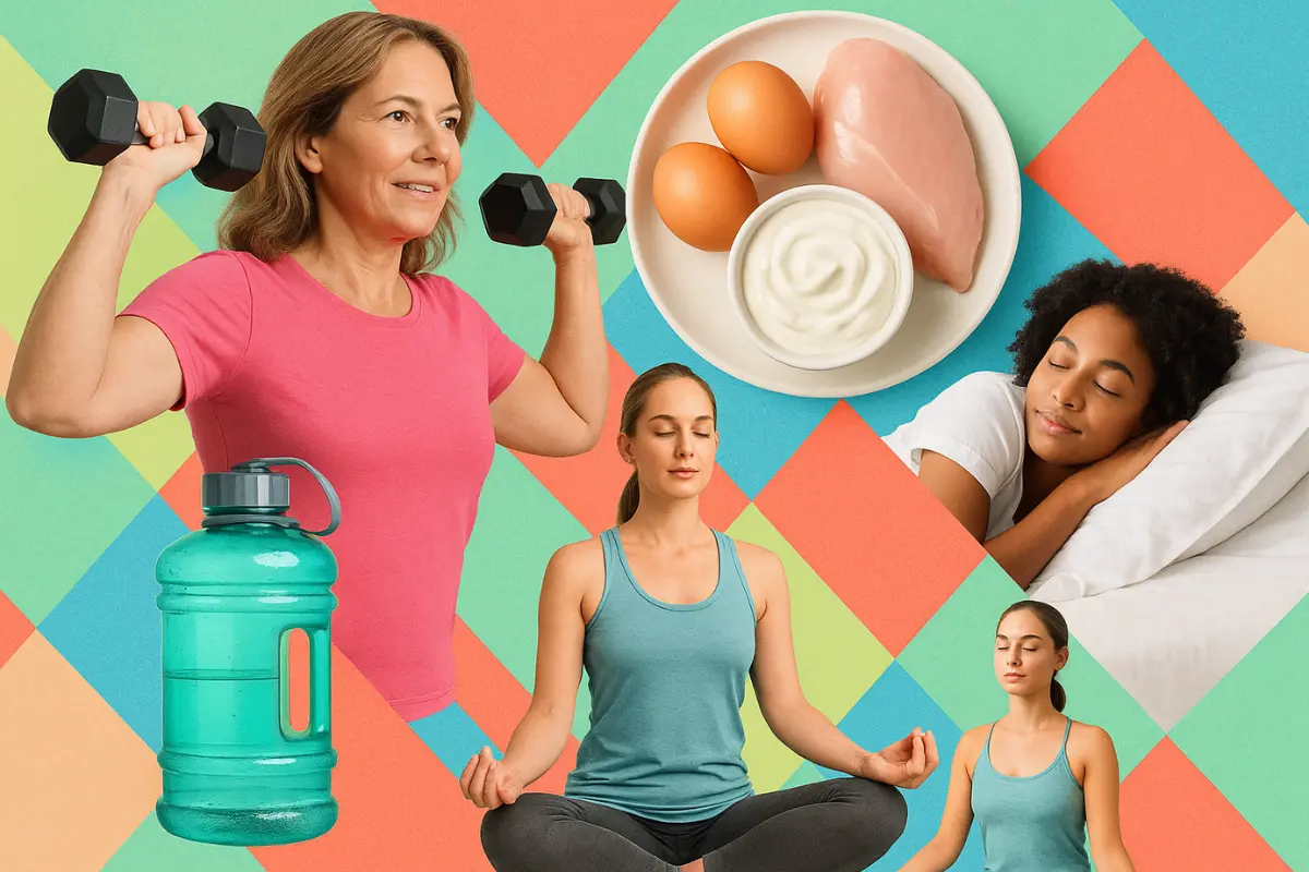 Visual guide of evidence-based solutions when diet and exercise stop working after 35